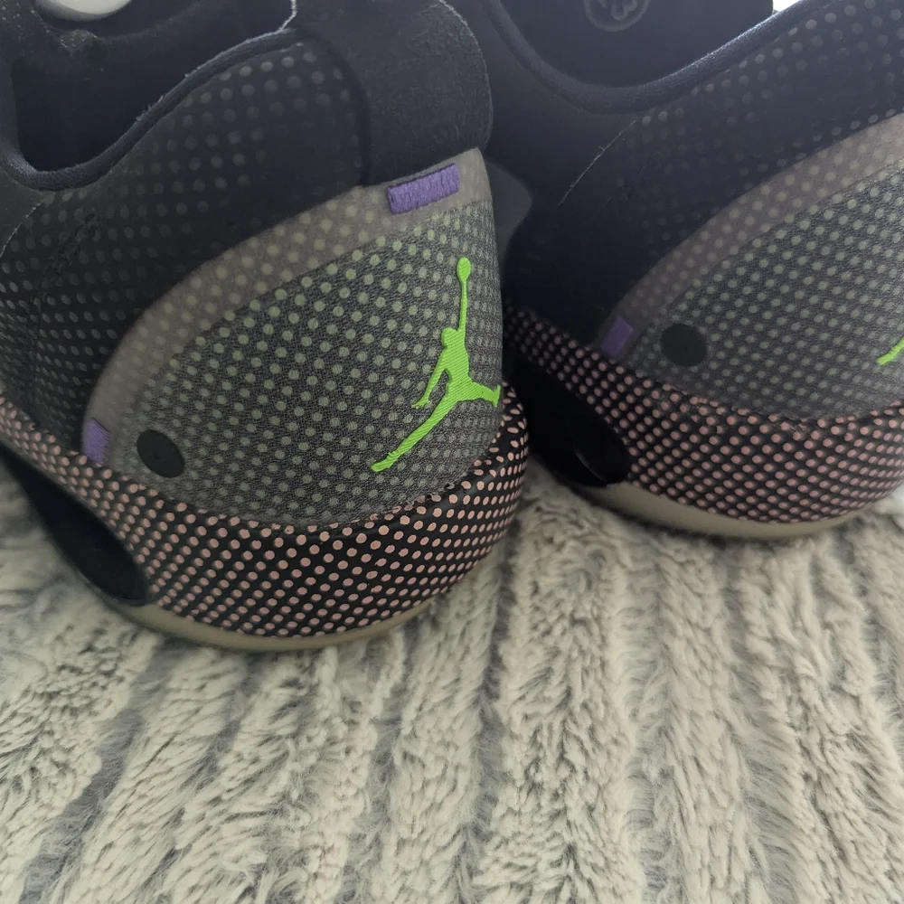 Jordan Black and Purple Athletic Shoes